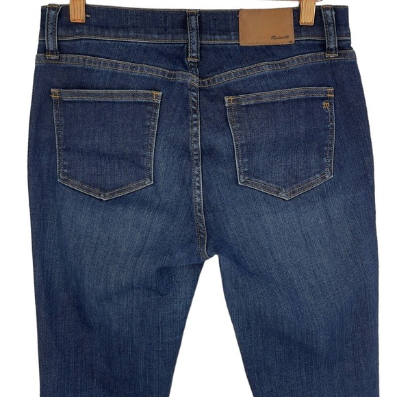 Madewell Womens Skinny Skinny Jeans Mid Rise Dark Wash Denim Whiskered Faded 27 - Picture 5 of 9